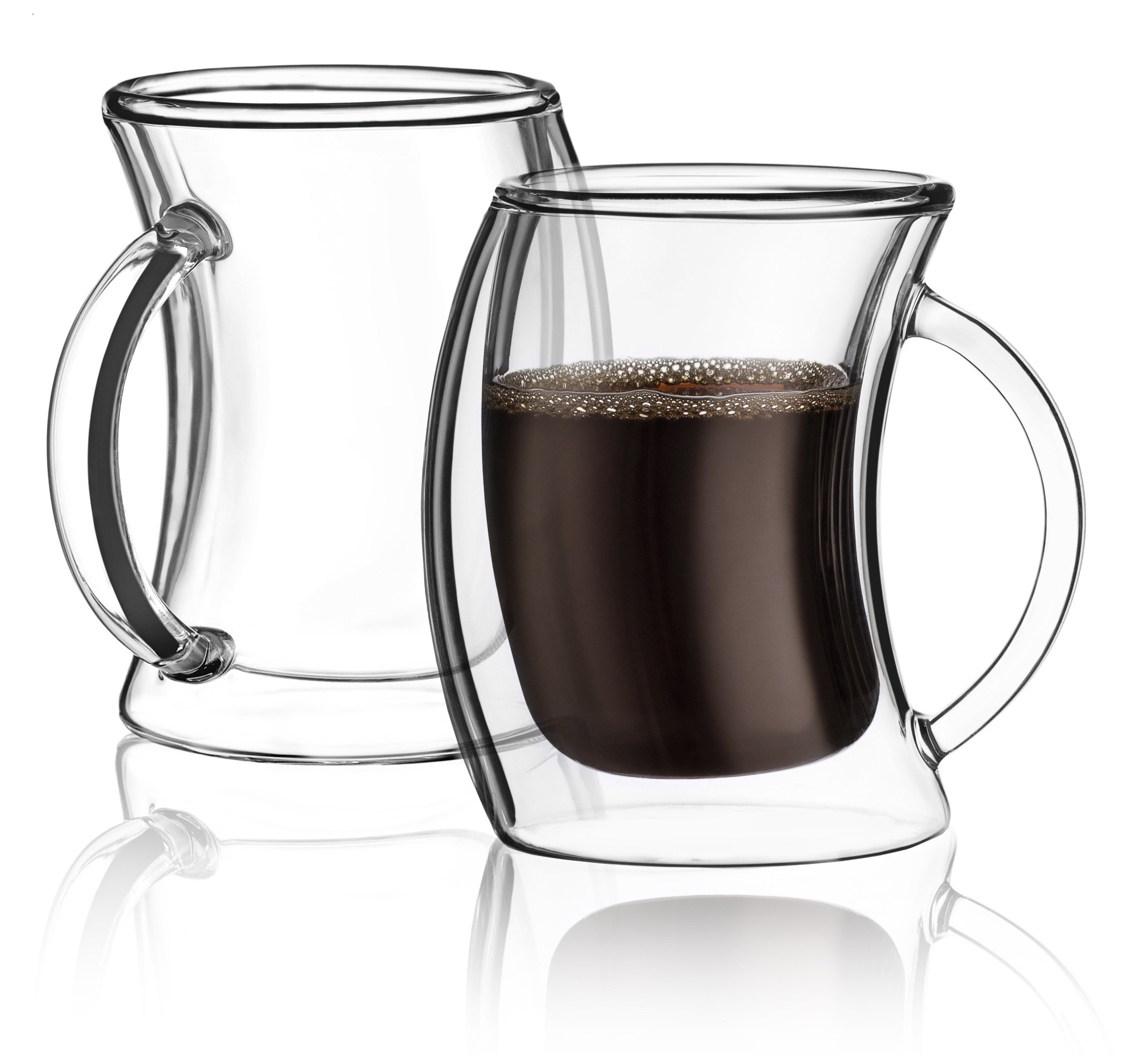 JoyJolt Caleo Double Wall Insulated glasses Espresso Cups Set of 2, 5.4