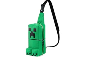 Minecraft Kids Crossbody Bag, Travel Shoulder Bag with Adjustable Strap, School, Fashion, Official Merchandise