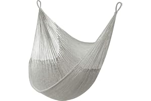 Handwoven Hanging Chair by Yellow Leaf Hammocks - Fits 1 Person, 330lb Max - Kick Back for Full-Body Recline - Weathersafe, Ultra Soft, Hang Anywhere - Color: Grey