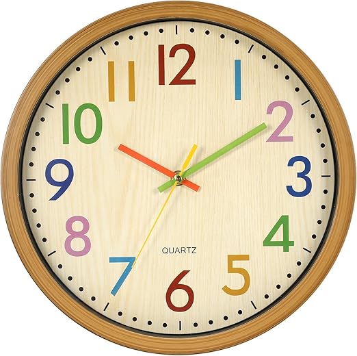 Lenrus Kids Cute Wall Clock 12 5 Inch Large Silent Non Ticking