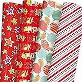 WAPLIGHAL Red Birthday Wrapping Paper for Boy Girl