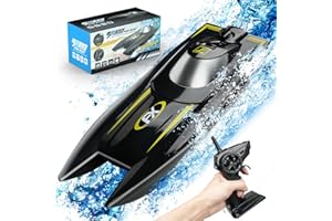 SUGFUT RC Boat for Adults & Kids,2.4GHz Remote Control Boat Rechargeable Battery Lake Toys for Pools & Lakes, Pool Toy Gift for Boys&Girls (Black)