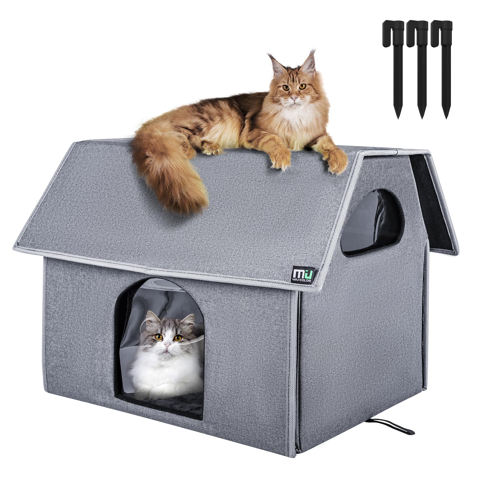 MIU COLOR Outdoor Cat House, Extra Large Weatherproof Cat Houses