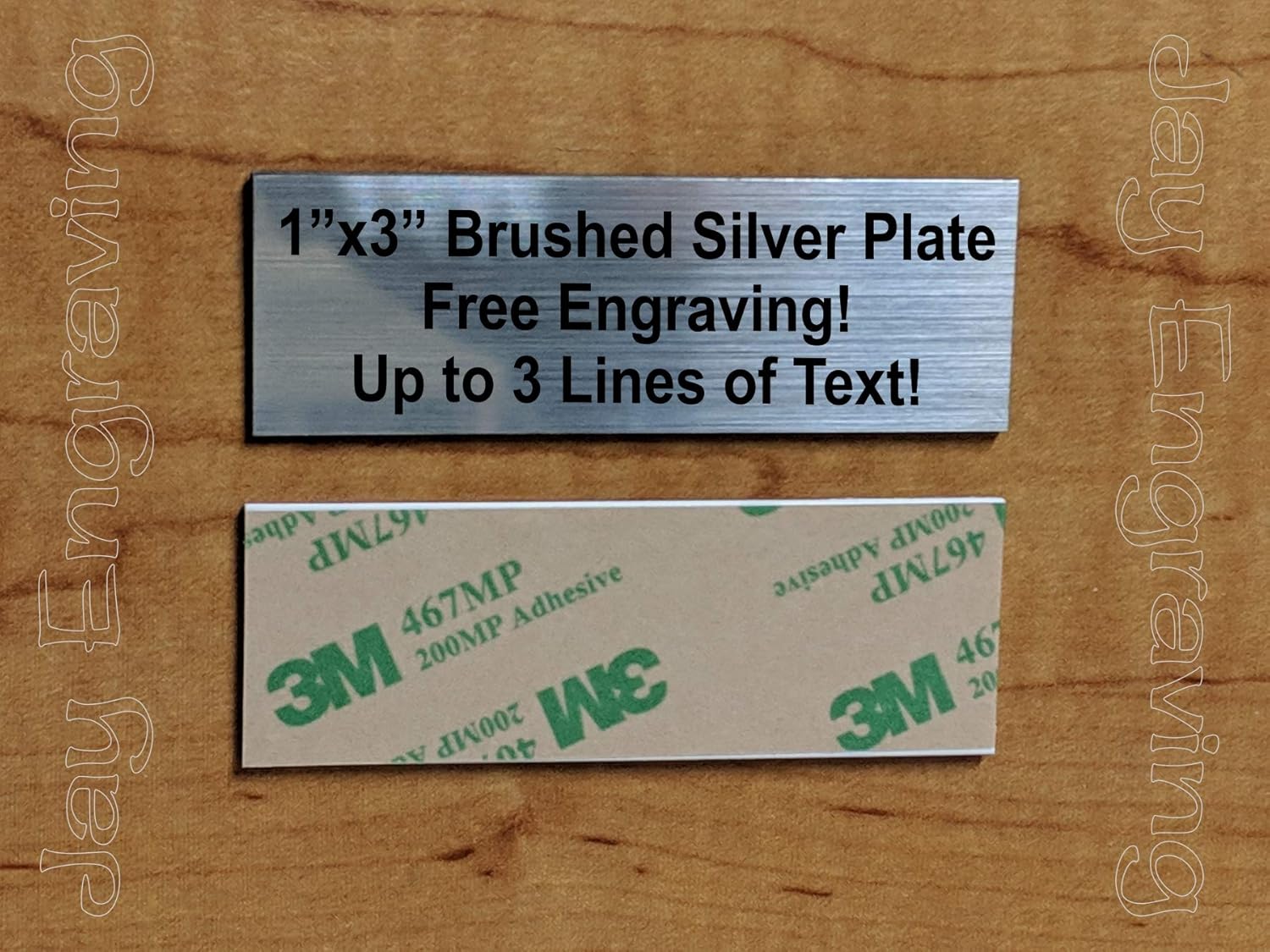 Custom Engraved 1x3 Plate Name Tag Sign Placard Badge with Adhesive