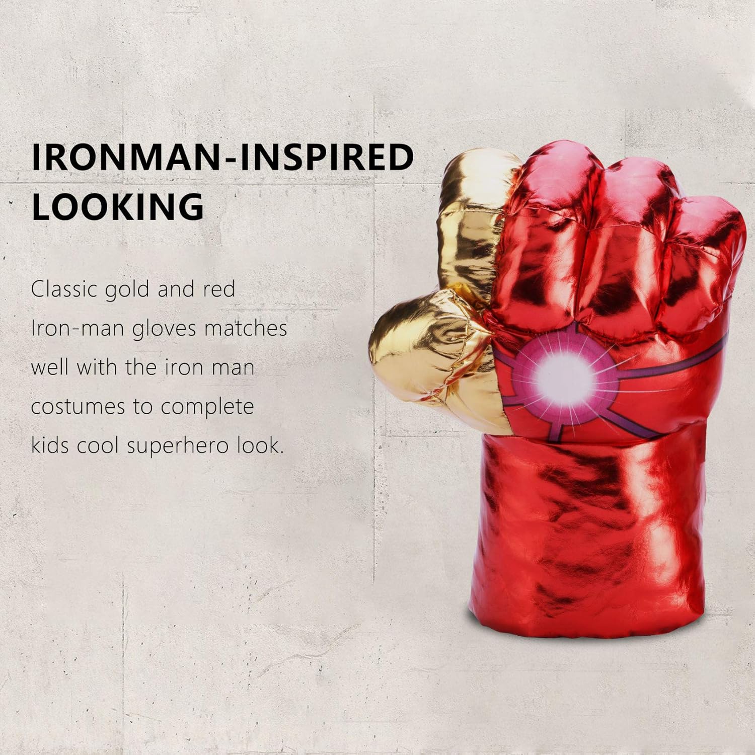 Toydaze Iron Man Hands Ironman Gloves for Kids, Iron Man Fists Soft Plush Stuffed Toys, Accessories to Iron Man Costume, Helmet, Mask, 1 Pair: Toys & Games