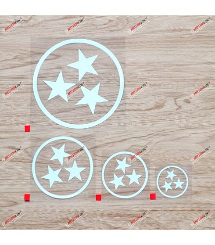 Adesivo In Vinile Per Auto Bandiera Tennessee 3 Stelle Bianco - 3S Motorline