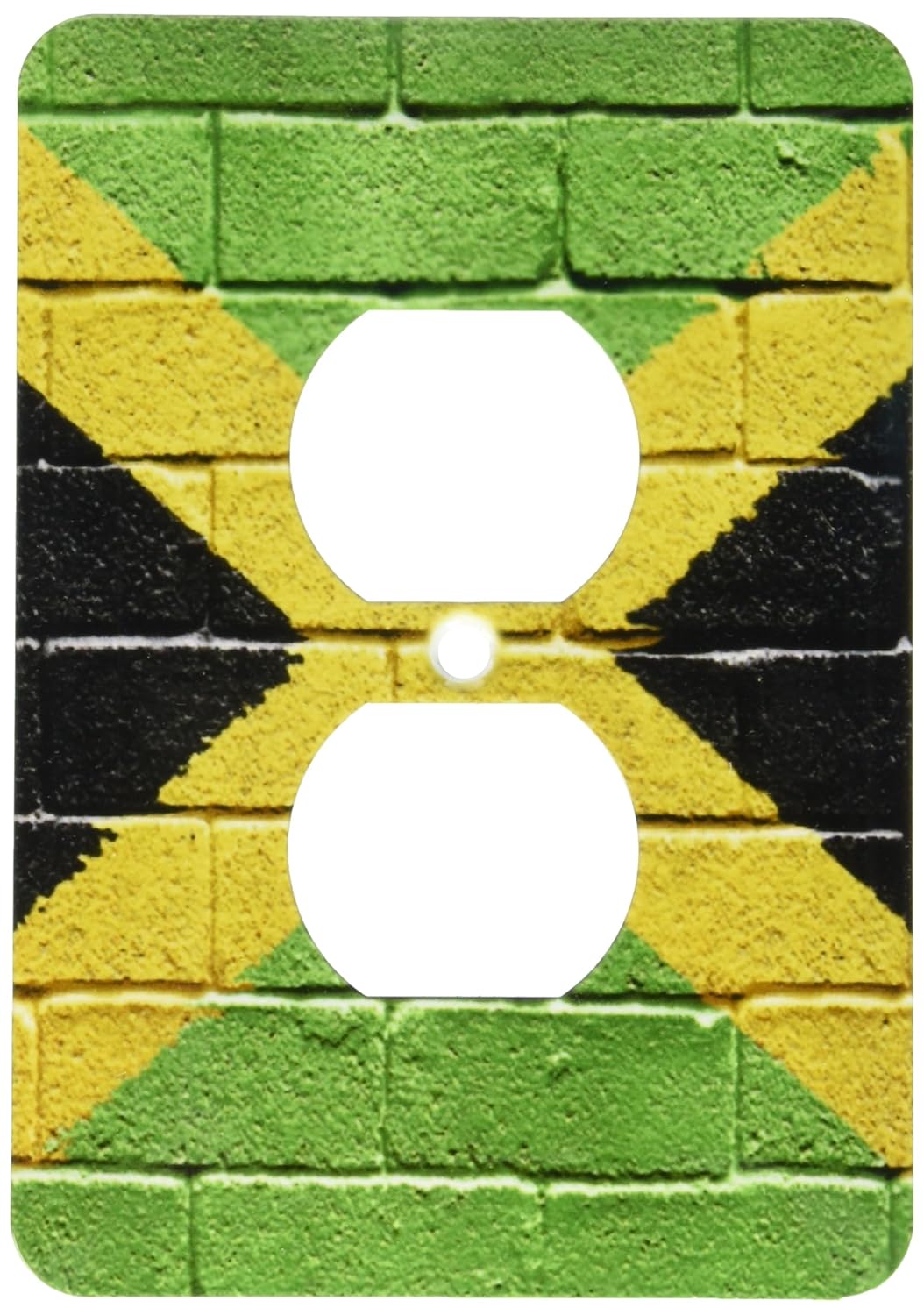 3dRose lsp_156913_6 National Flag of Jamaica Painted Onto a Brick Wall