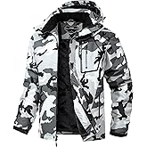 UTWGN Men's Ski Jacket Winter Warm Snow Coat Waterproof Windbreaker Hooded Work Outerwear Snowboarding Jackets