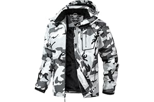 UTWGN Men's Ski Jacket Winter Warm Snow Coat Waterproof Windbreaker Hooded Work Outerwear Snowboarding Jackets