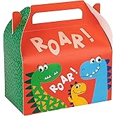 Hammont Dinosaur Party Supplies - 10 Pack Treat Boxes for Girl Dinosaur Party Favors - Easy Assemble Jurassic World Goodie Bags, 6.25x3.75x3.5 Inches