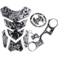 REVSOSTAR Forged Composite Carbon Fiber Gas Cap, Tank Pad,Triple Tree Front End Upper, Top Clamp Decal Stickers, Tank Pad, Tank Protector for GSXR 600 GSXR 750 GSXR 1000 K6 K7 K8 K9 L1 2006-2017(GREY)