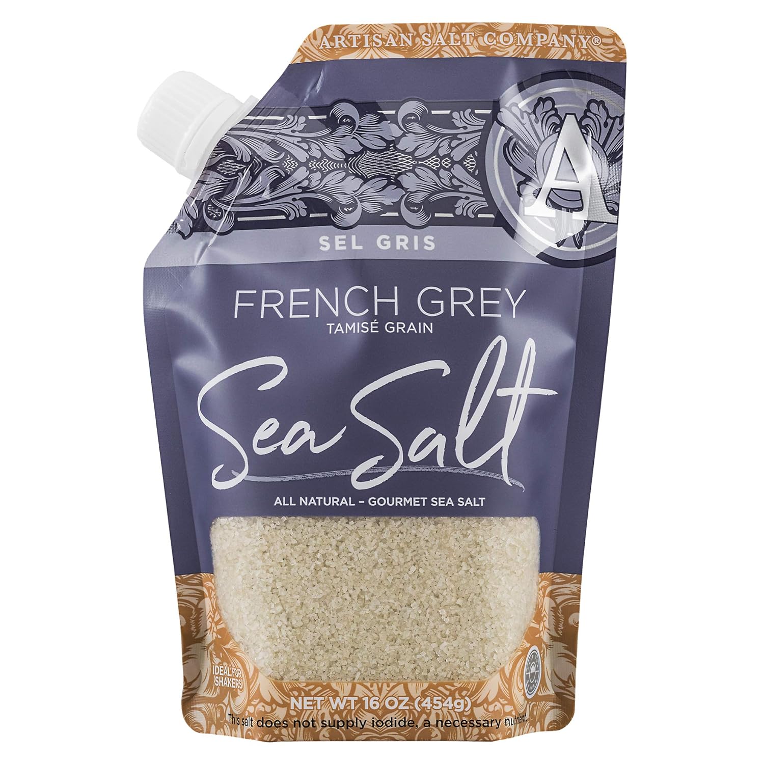SaltWorks Pacific Blue Kosher Flake Sea Salt, Artisan Pour Spout Pouch, 8 Ounce : Grocery & Gourmet Food