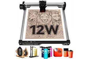ATOMSTACK Swift 12W Laser Engraver, Swift 12W Laser Cutter, 0.06mm High Accuracy Laser Engraving Machine for Wood and Metal, 