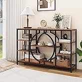 GiftGo 47" Narrow Console Tables for Entryway Rustic Sofa Table Behind Couch 4 Tier Wooden Shelves Entry Table with Storage f