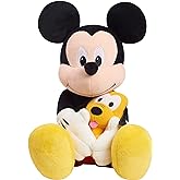 Disney Classics Lil Friends Mickey Mouse and Pluto 11.5-inch Large Plushie Stuffed Animal, Kids Toys for Ages 2 Up by Just Play