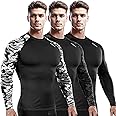 DRSKIN 4, 3, 2 or 1 Pack Men's Compression Shirts Top Long Sleeve Sports Baselayer Workout Running Athletic Active