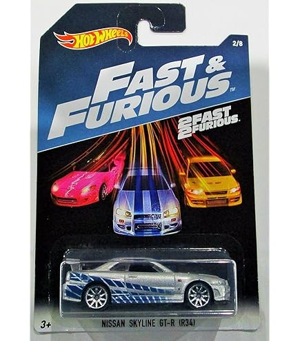ミニカー Fast & Furious Nissan Skyline GT-R Fast & Furious Diecast Collectible Toy: 1:24 Brian's 2002