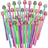 Finpletai Cute Owl Pens, Animal Black Ink Writing Pens, 0.5 mm Novelty Gel Ink Pens for Ournaling, Writing, Note-Taking, Teacher School Party Office Home (Expression Style)