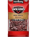 Jack Link's Beef Jerky, Original, 1/2 Pounder Bag - Flavorful Meat Snack, 10g of Protein and 80 Calories, Made with Premium B