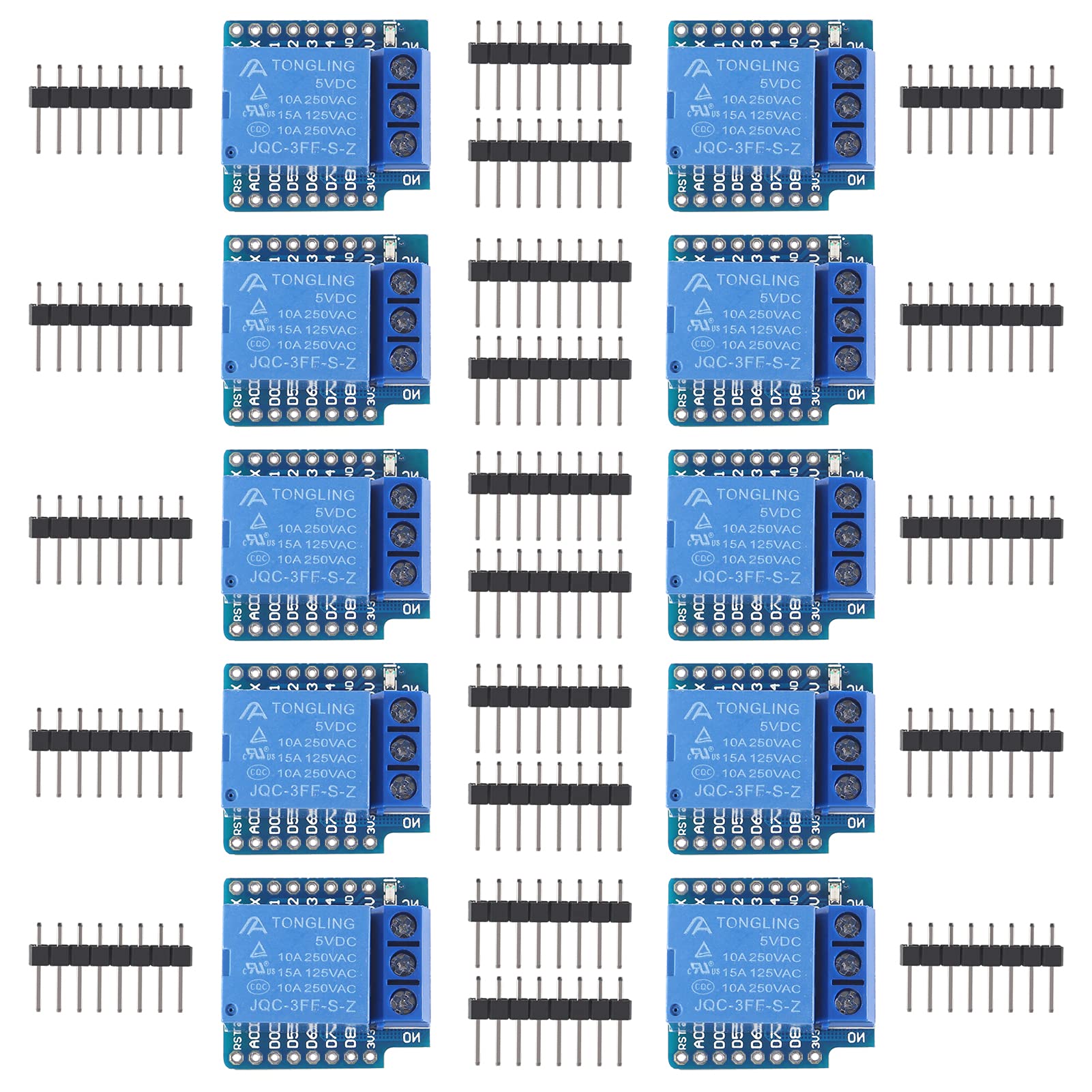 Photo 1 of 10pcs 5V Mini Relay Shield 5V Relay Module 1 Channel 5V Relay Shield for WeMos D1 Mini also Compatible with Arduino