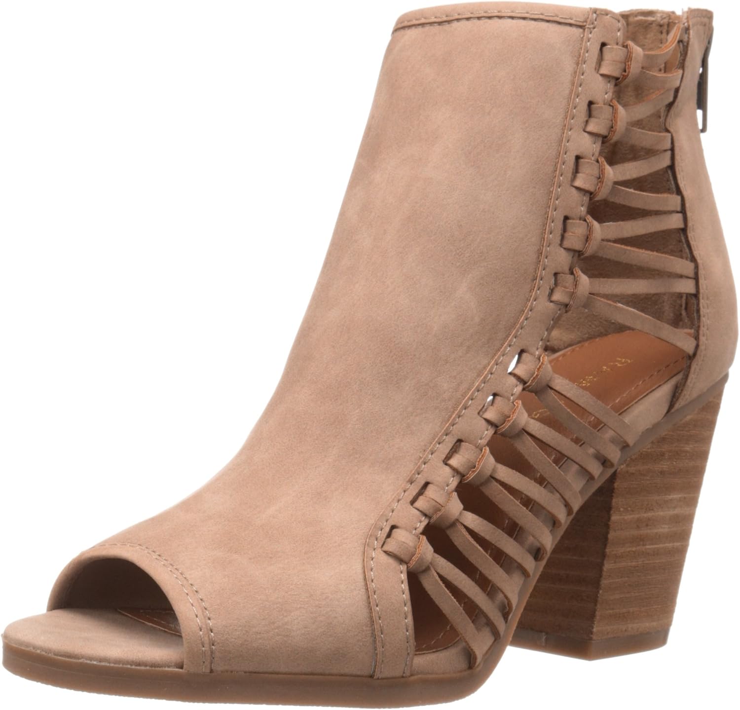 side cut out peep toe booties