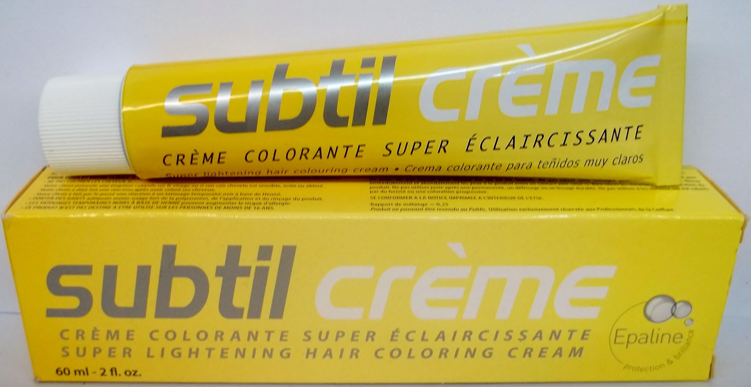 Subtil Creme Super Lightening - Super Lightening Hair Coloring Cream Enhanced With Epaline for Gentleness - Size: 2.0 Fl. Oz. Tube - Shade Selection: 9.0SE - Blond Tres/Tres Clair/Very Light Blonde