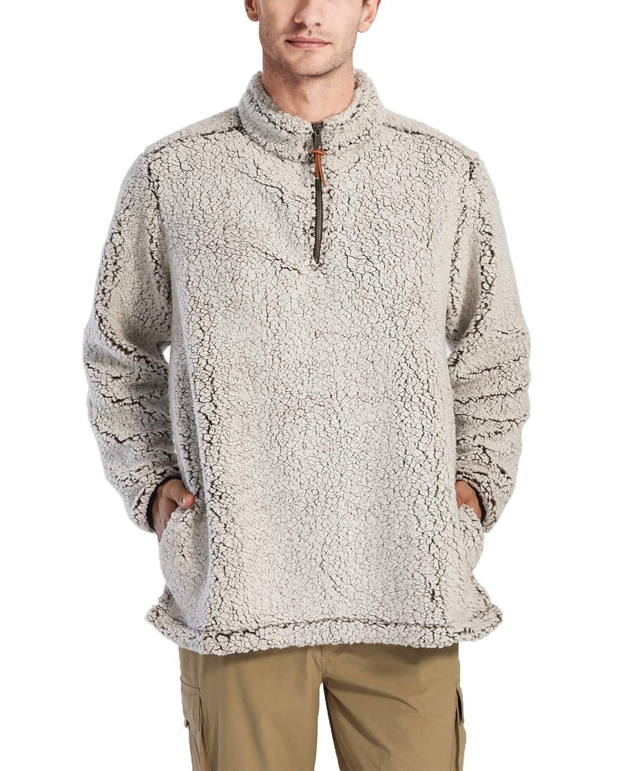 fuzzy sweater quarter zip