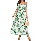 Ystguic Women's Casual Off The Shoulder Dress Empire Waist Maxi Dresses 2025 Lightweight for Vocation