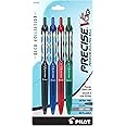PILOT, Precise V5 RT Deco Collection Refillable & Retractable Liquid Ink Rolling Ball Pens, Extra Fine Point 0.5 mm, Black/Blue/Red/Green, Pack of 4