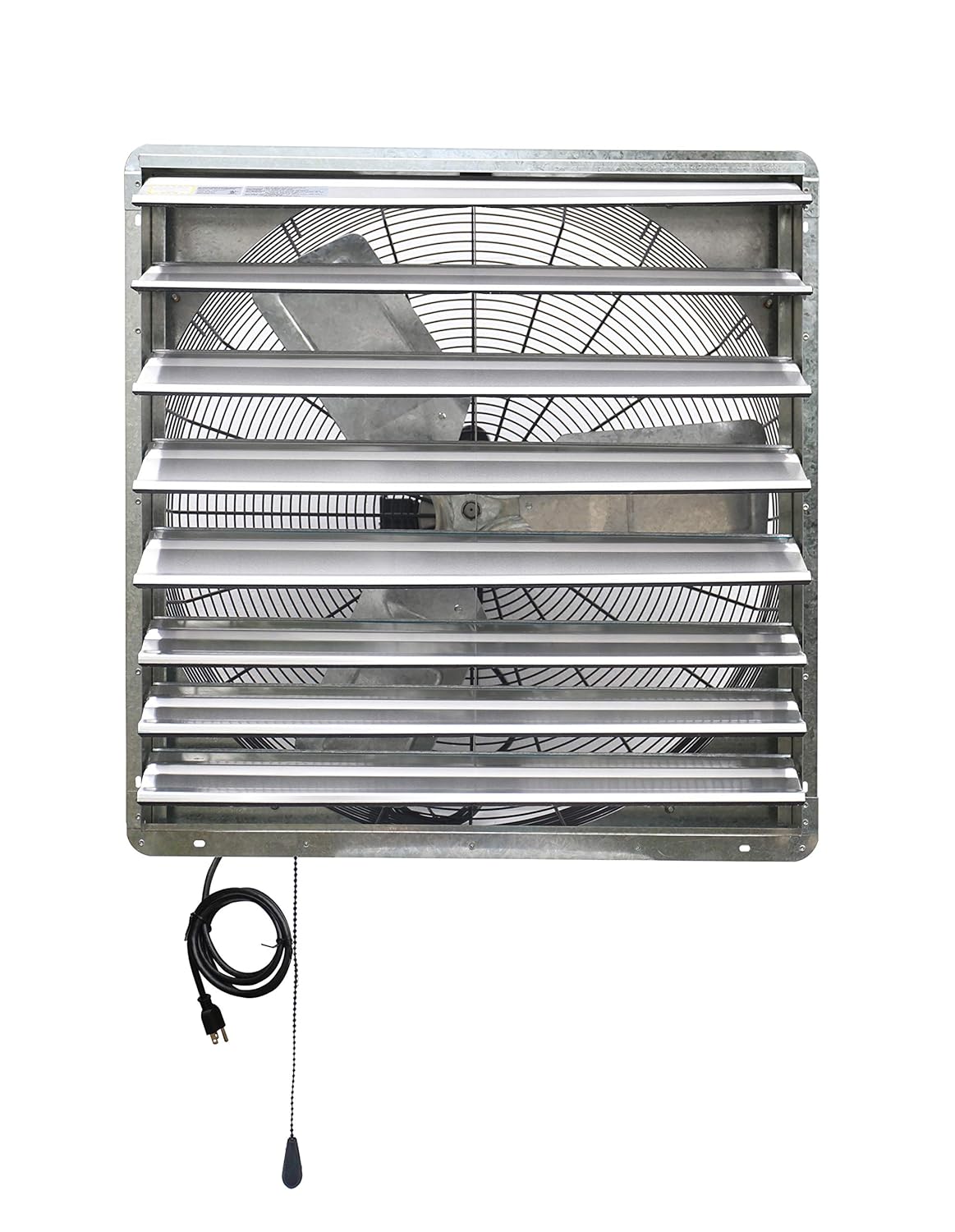 Iliving ILG8SF30V-T 30 inch Shutter Exhaust Attic Garage Grow, Ventilation Fan with 2 Speed Thermostat 6 Foot Long 3 Plugs Cord, 30" - Variable, Silver