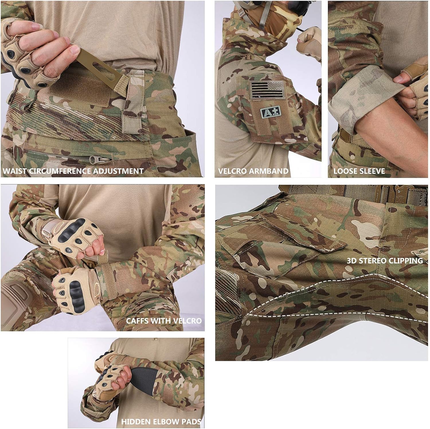 YEVHEV G3 Combat Tactical Camouflage Shirt with Elbow Pads for Men Hunting Uniform Paintball Gear at  Men’s Clothing store