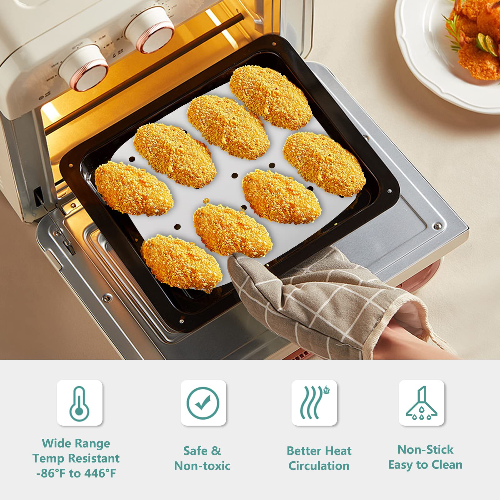 GeeRic Air Fryer Parchment Paper Liners, 8 Inch Steam Parchment Paper