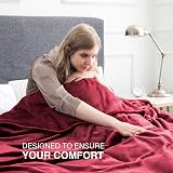 MOONLIGHT20015 Fleece King Blanket 270x230 cm Burgundy 400 GSM Silk Touch view 2