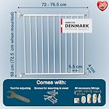 BabyDan No Trip Metal Stair Gate 72-78.5 cm White Danish Made view 2