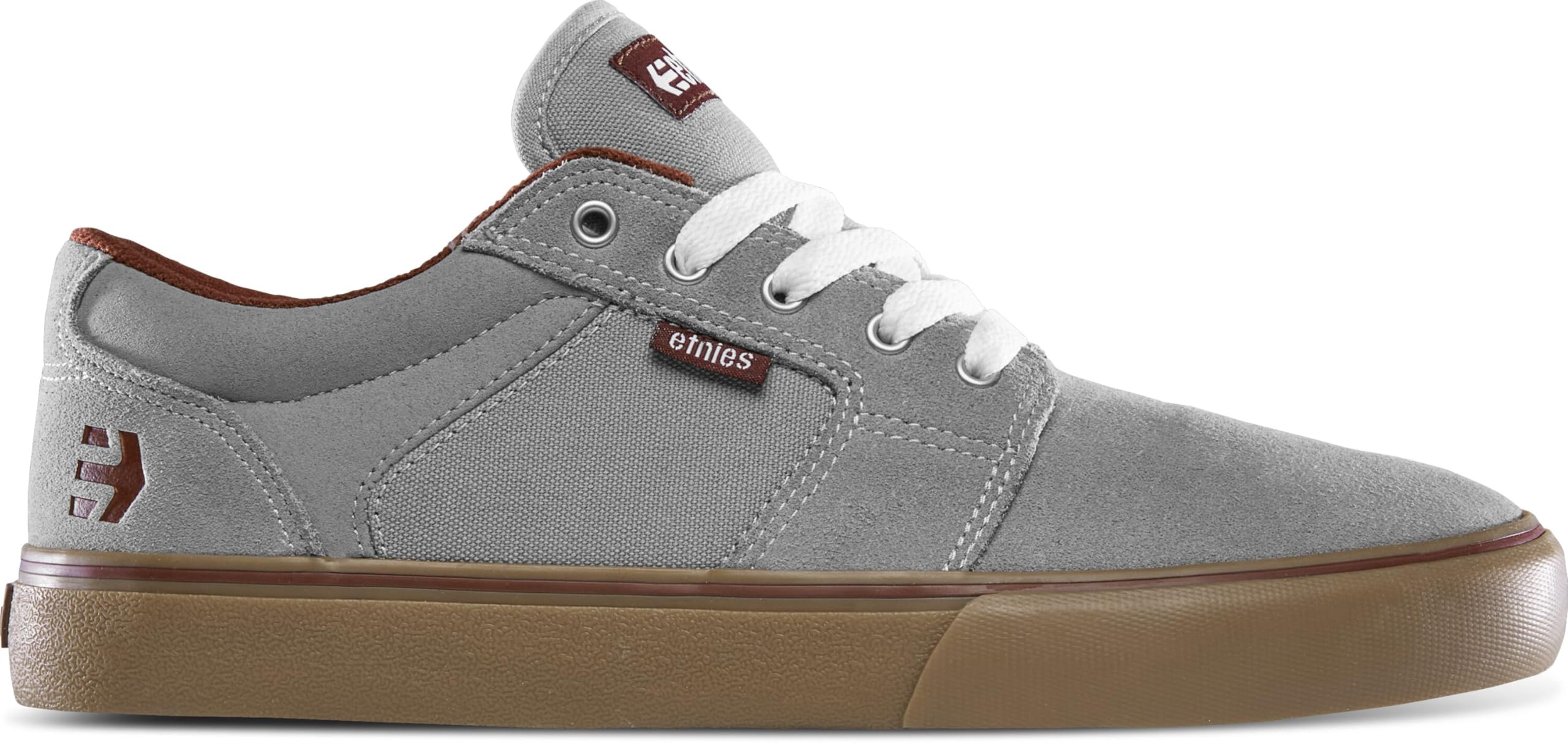 Etnies Men’s Barge LS Low Top Skate Shoe, Grey/Gum/Red, 11.5