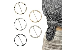 DHATMYC 5 PCS Scarf Clips and Ring T Shirt Clip for Women Fashion Metal Circle Buckle for Clothes Hat Belt Decor