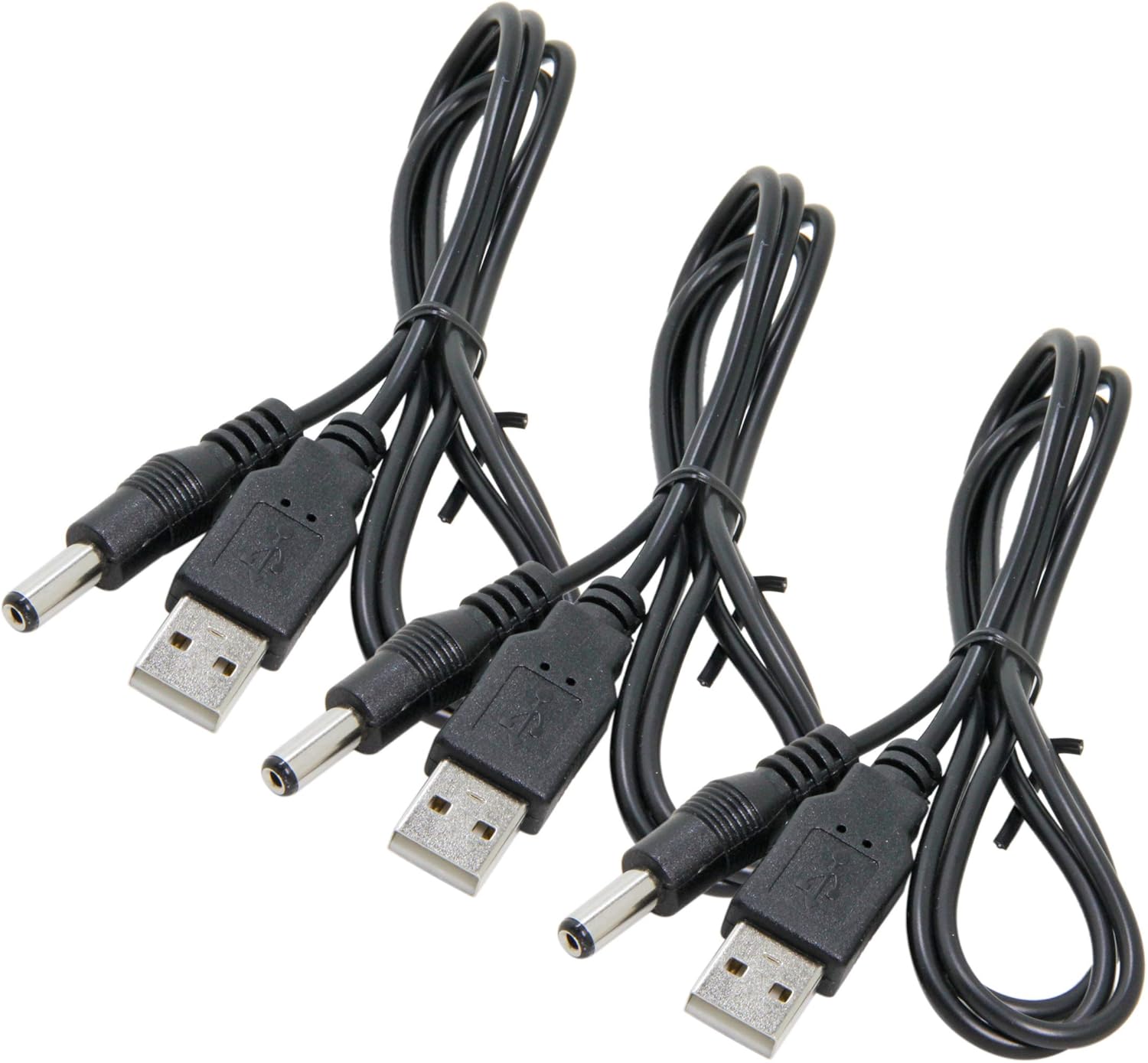 Ancable 5V USB to DC Cable 3 Pack, 1M USB to DC Barrel Jack Power Cable for 24AWG 5.5 x 2.1mm, USB DC CABLE*3, 1 Maanden - Image 3