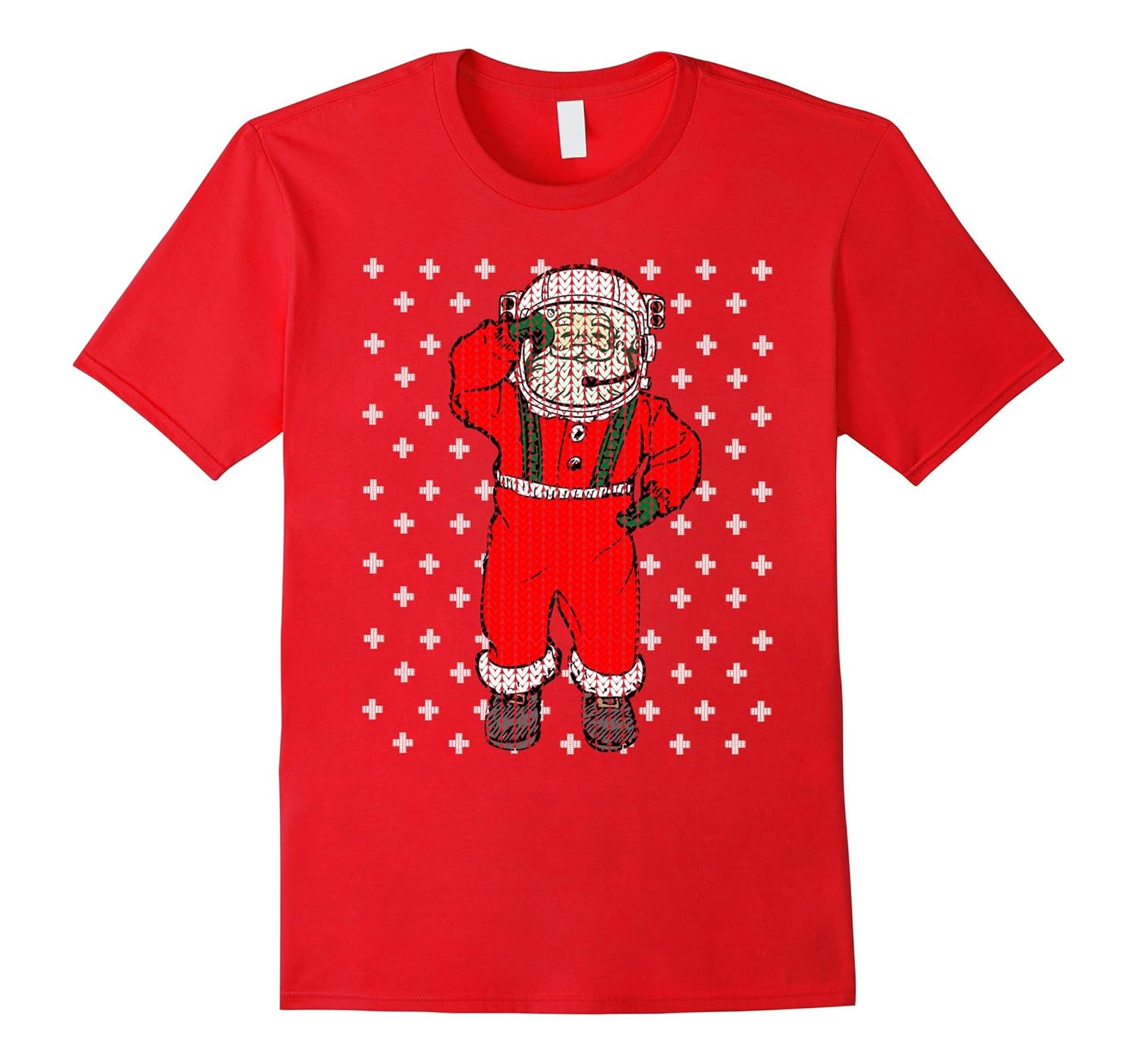 UGLY CHRISTMAS SWEATER SHIRT Santa Outer Space Astronaut Fun-ANZ