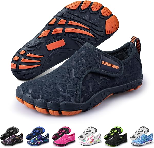 SEEKWAY Barefoot Water Shoes for Kids - Wide Toe Box and Quick-Dry Sand Shoes Toddler for Hiking Swim Beach Pool Kayak Sport