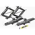 ROCKMAN RV Camper Trailer Stabilizer Leveling Scissor Jacks w/Socket & Level 24" 7500lbs Set 4