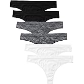 BUBBLELIME XS-XXL Seamless Sport Thong Women Sexy Panties Low Rise Stretchy Breathable Underwear No Show (6Pack&3Pack&1Pack)