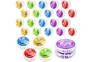 OCTADAY 25 Pcs Colorful LED Responsive Ball Light up Yo Yo Ball Bulk Plastic Responsive Bearing Ball for Kids Beginner Level Birthday Christmas Stocking Stuffers