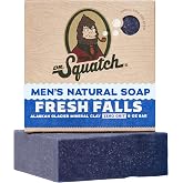 Dr. Squatch Natural Men&rsquo;s Bar Soap, Body Soap Bar (5oz, 1-Pack) | Cleansing Cold Process Soap with Natural Oils, Gifts for Men (Fresh Falls)