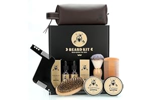 EXREIZST Beard Care Kit Gifts for Men, 9 Pcs Beard Grooming Kit, Beard Club Kit is a Unique Men's Gifts for Men Dad Husband Boyfriend, Father's Day Anniversary Birthday Christmas Gifts Ideas for Dad Him Boss