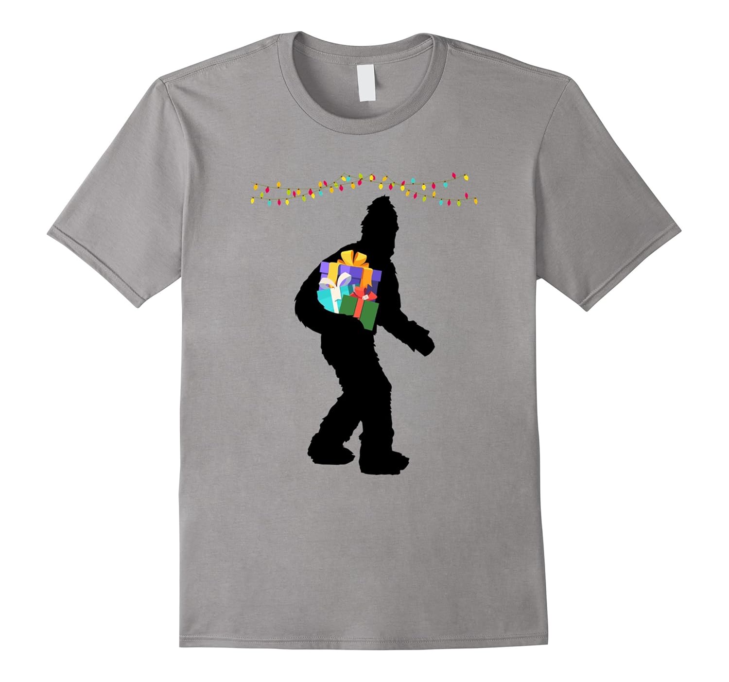 Bigfoot Steals Christmas Sasquatch XMas Presents Gift TShirt-Rose