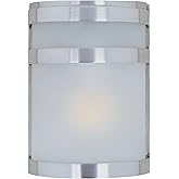 Maxim Arc-9W 1 LED Outdoor Wall Mount-6.5 Inches Wide by 9 inches high-Stainless Steel Finish-Frost Glass Color