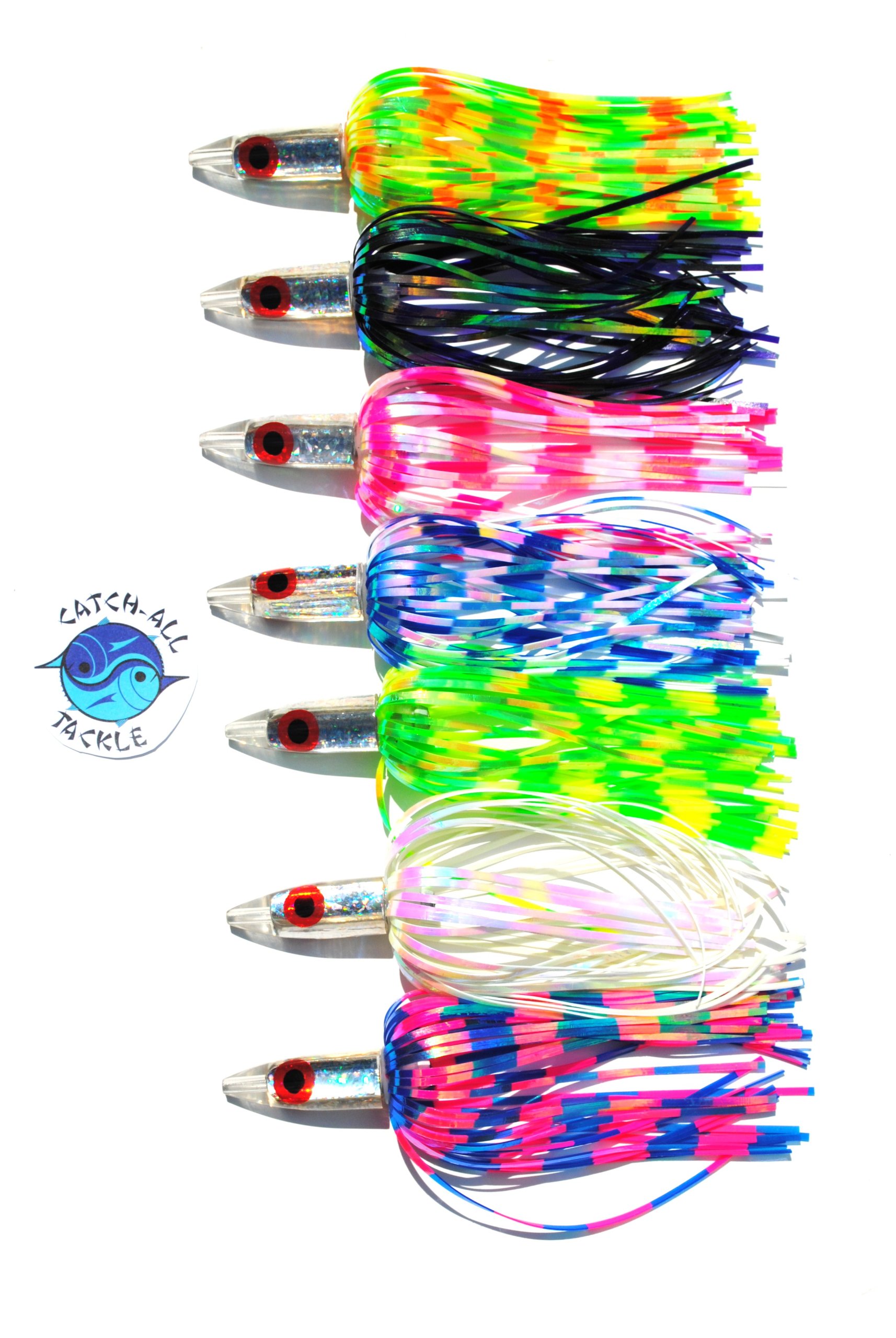 FlashM Bullet Head 6"Mylar Covered Silicone lure Set 7 Lures