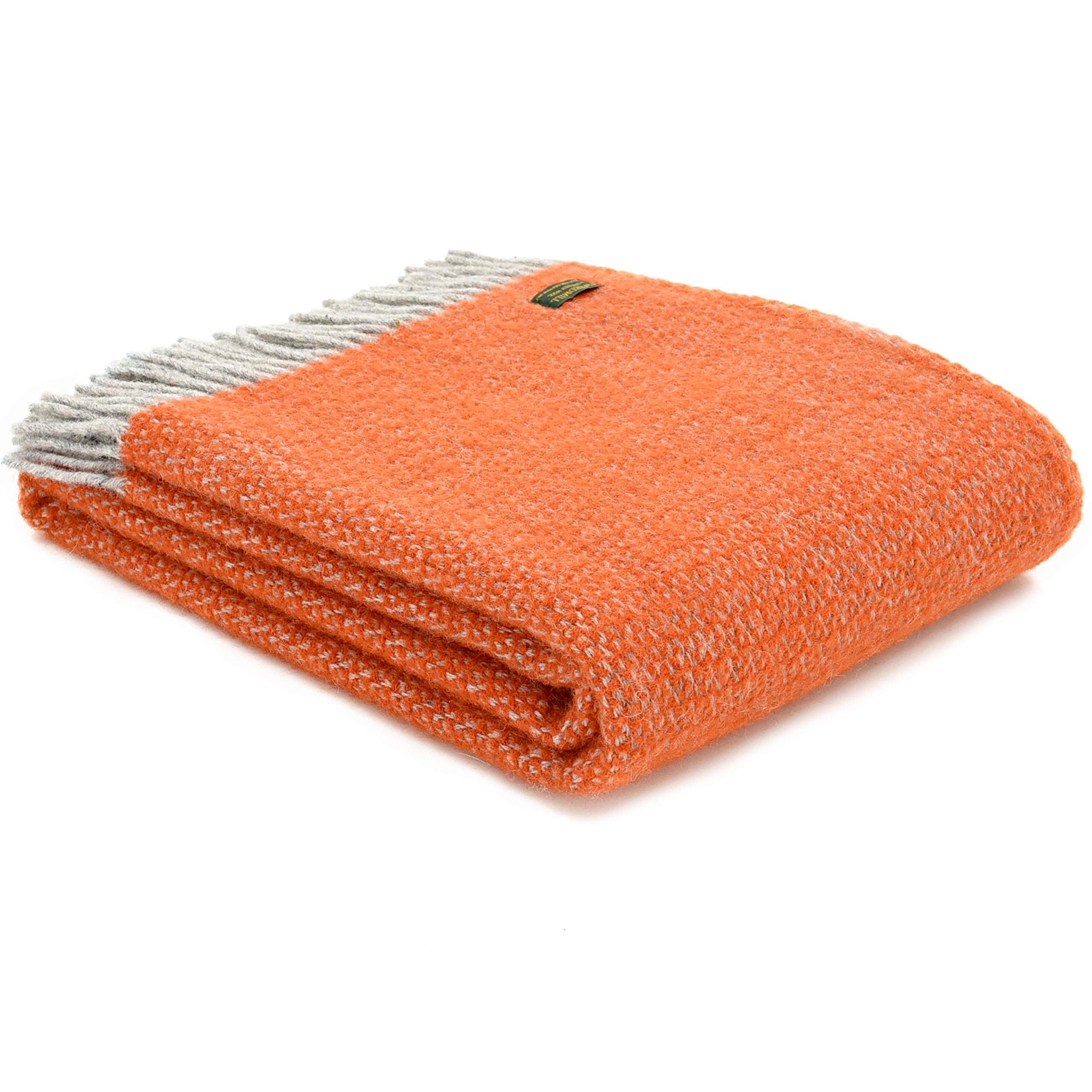 Tweedmill Textiles Illusion KNEE RUG Throw Blanket -100% Pure New Wool - BRITISH MADE - PUMPKIN