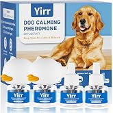 Yirr 120 Day Dog Calming Pheromone Diffuser Kit, 2 Diffusers 4 Refills | Relieves Anxiety, Barking, Fighting, Destructive Behavior &amp; Accidental Peeing, Help Train Dog to Pee, Odorless