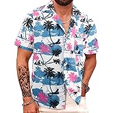 APTRO Men's Hawaiian Shirt Short Sleeve Summer Beach Tropical Button Down Shirt